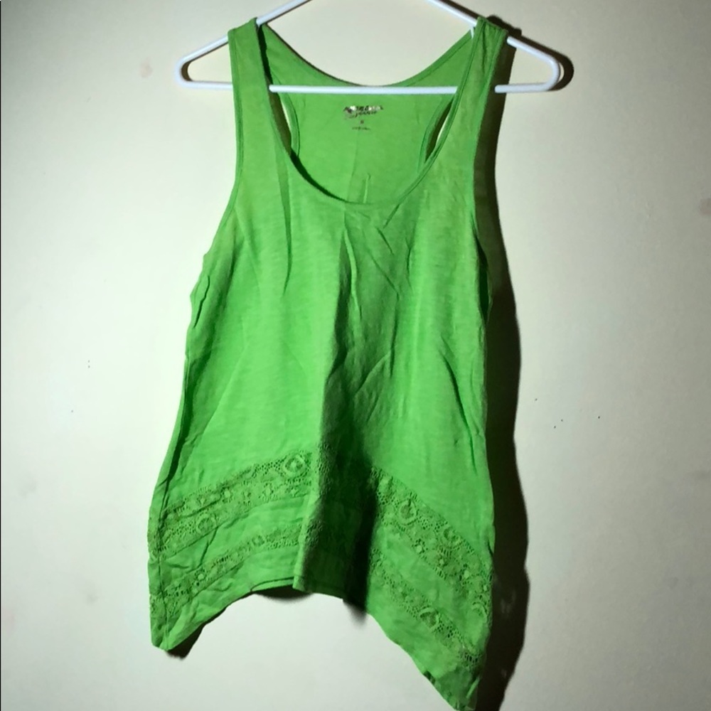 Asymmetrical green tank top